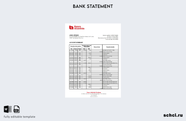 цифровая загрузка шаблона Excel банковской выписки Banco Atlantida Гондураса